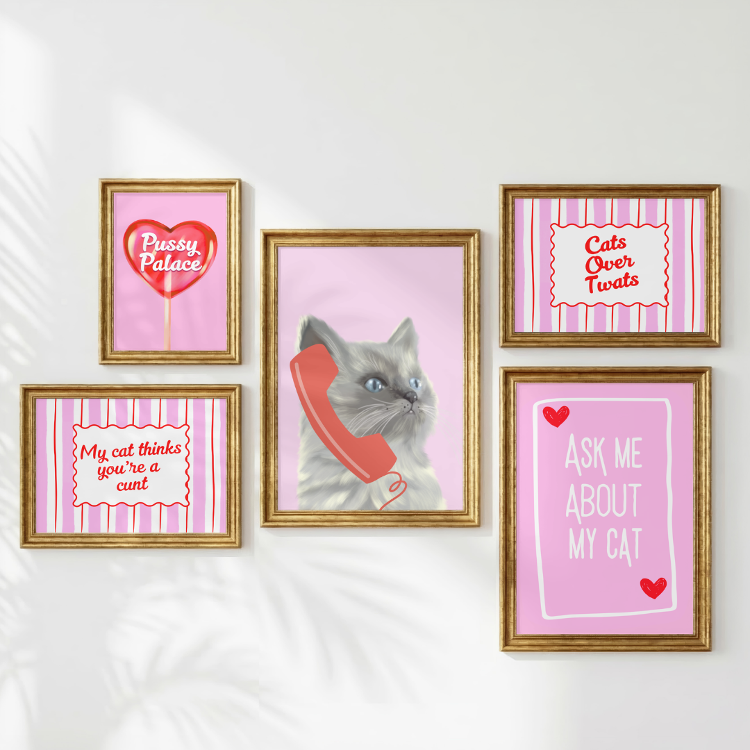Wall Art Print - My Cat Thinks You're a C*** - A5, A4, A3