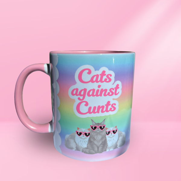 Ceramic Cat Mug - Cats against c****