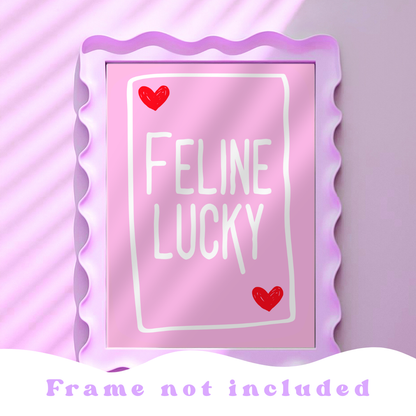 Wall Art Print - Feline Lucky - A6, A5 or A4