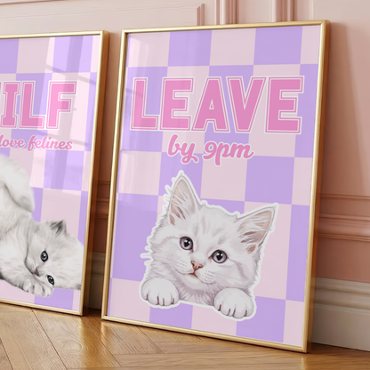 Wall Art Print - Leave by 9pm - A6, A5 or A4