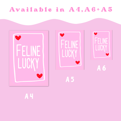 Wall Art Print - Feline Lucky - A6, A5 or A4