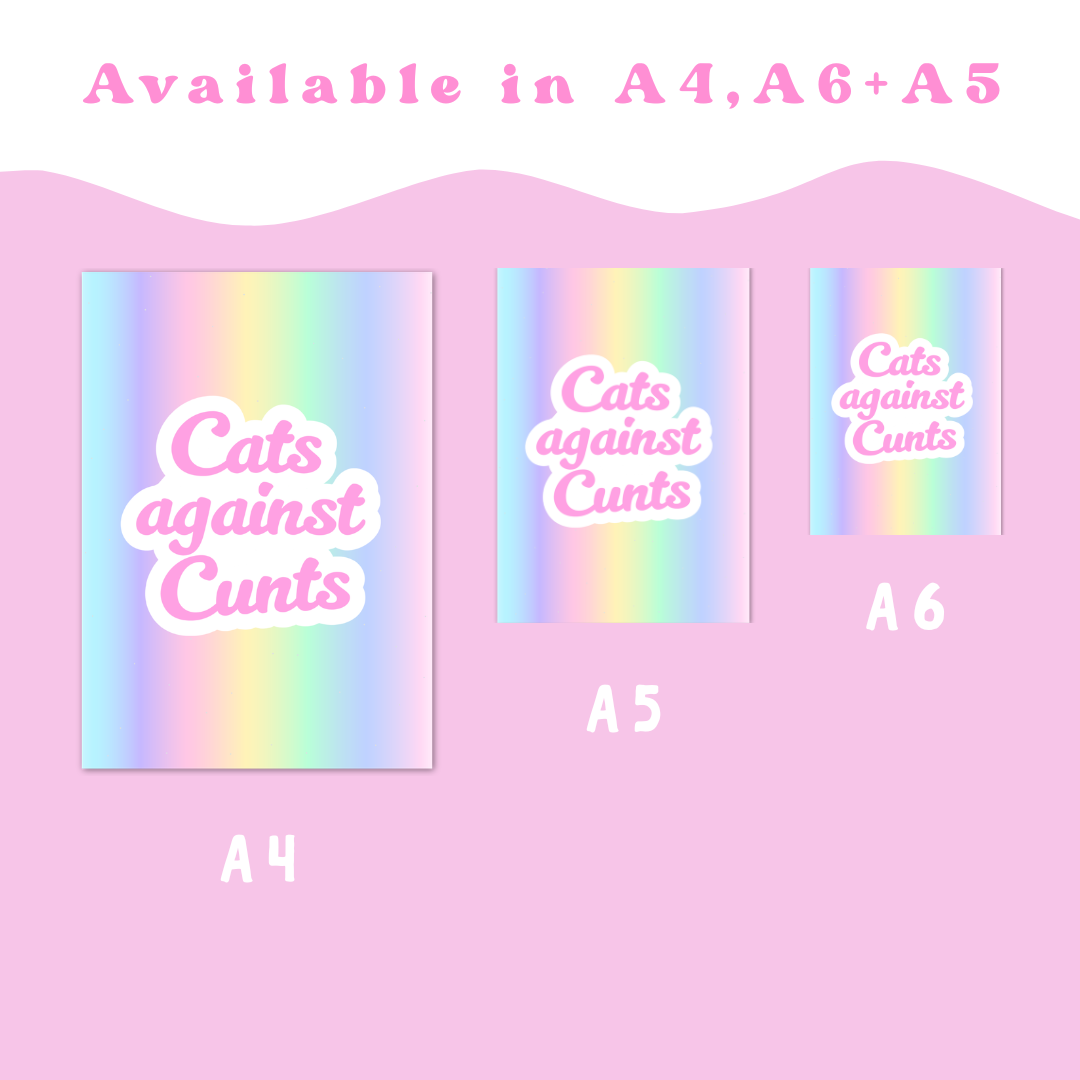 Wall Art Print - Cats Against C**** - A6, A5 or A4