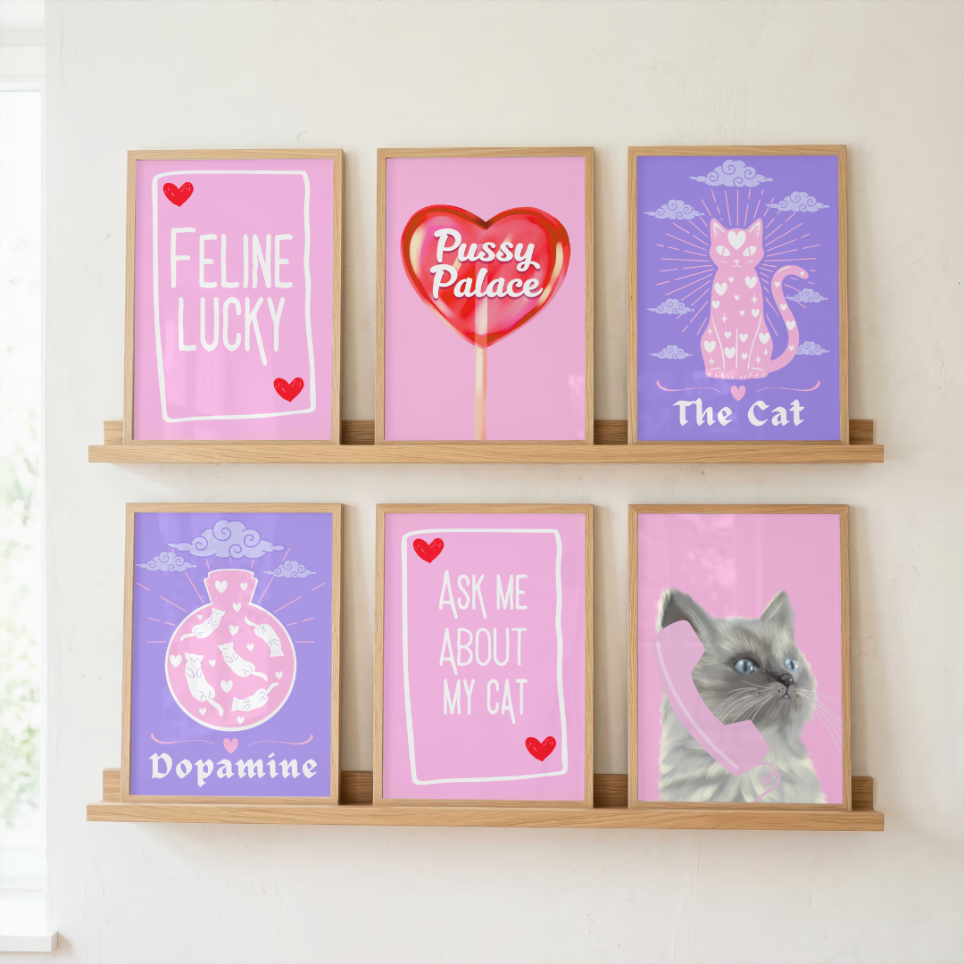 Wall Art Print - Feline Lucky - A6, A5 or A4