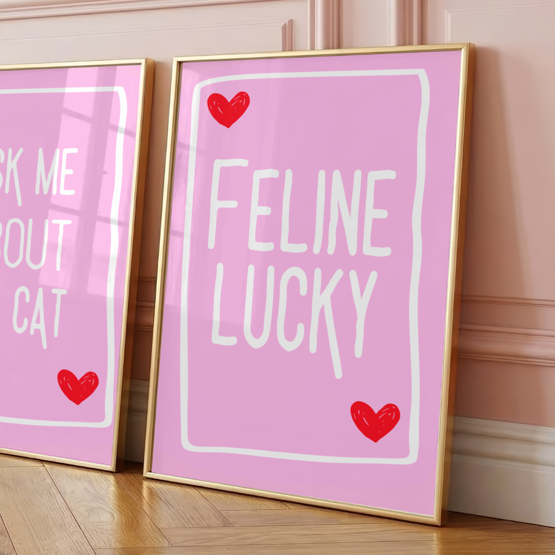 Wall Art Print - Feline Lucky - A6, A5 or A4