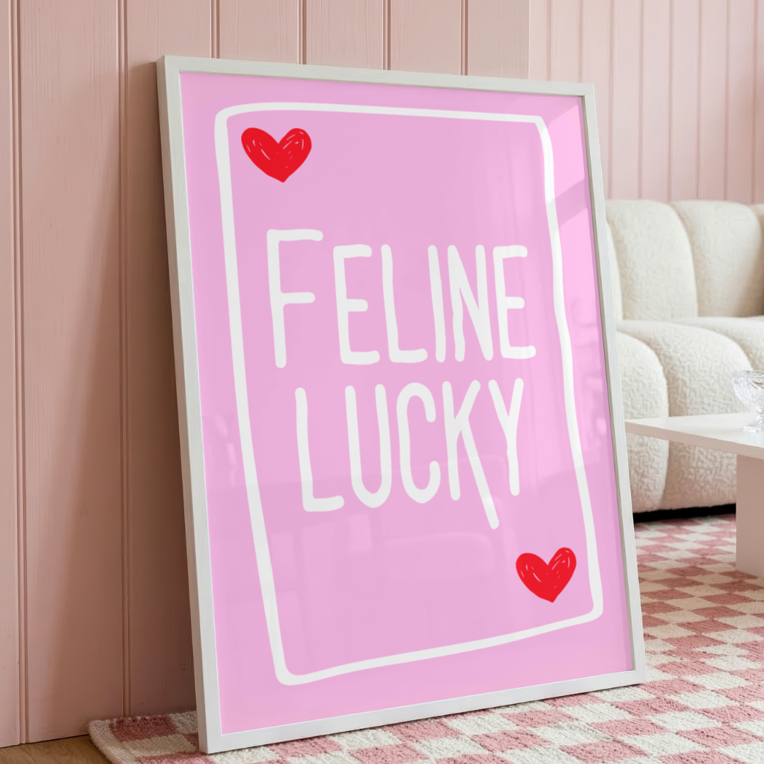 Wall Art Print - Feline Lucky - A6, A5 or A4