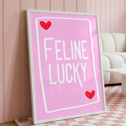 Wall Art Print - Feline Lucky - A6, A5 or A4