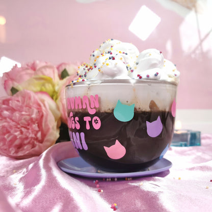 Large Glass Mug - Personalised Cat Mug