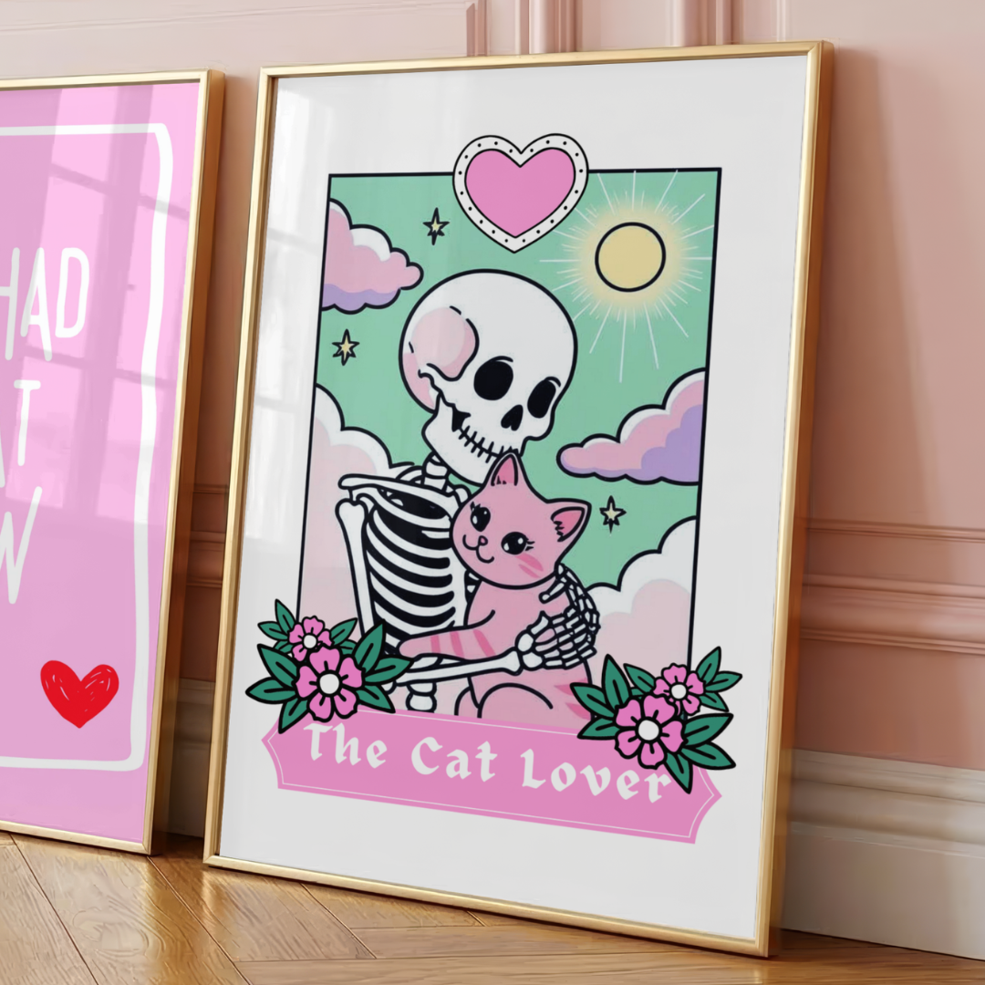 Wall Art Print - The Cat Lover - A6, A5 or A4
