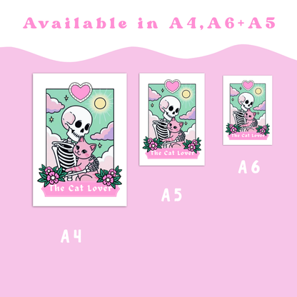 Wall Art Print - The Cat Lover - A6, A5 or A4