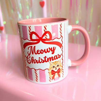 Ceramic Cat Mug - Meowy Christmas
