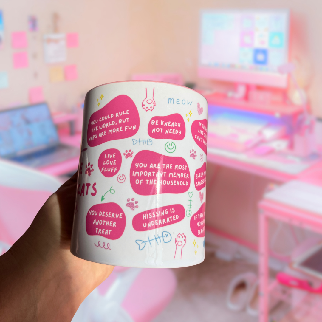 Ceramic Cat Mug - Life advice from cats