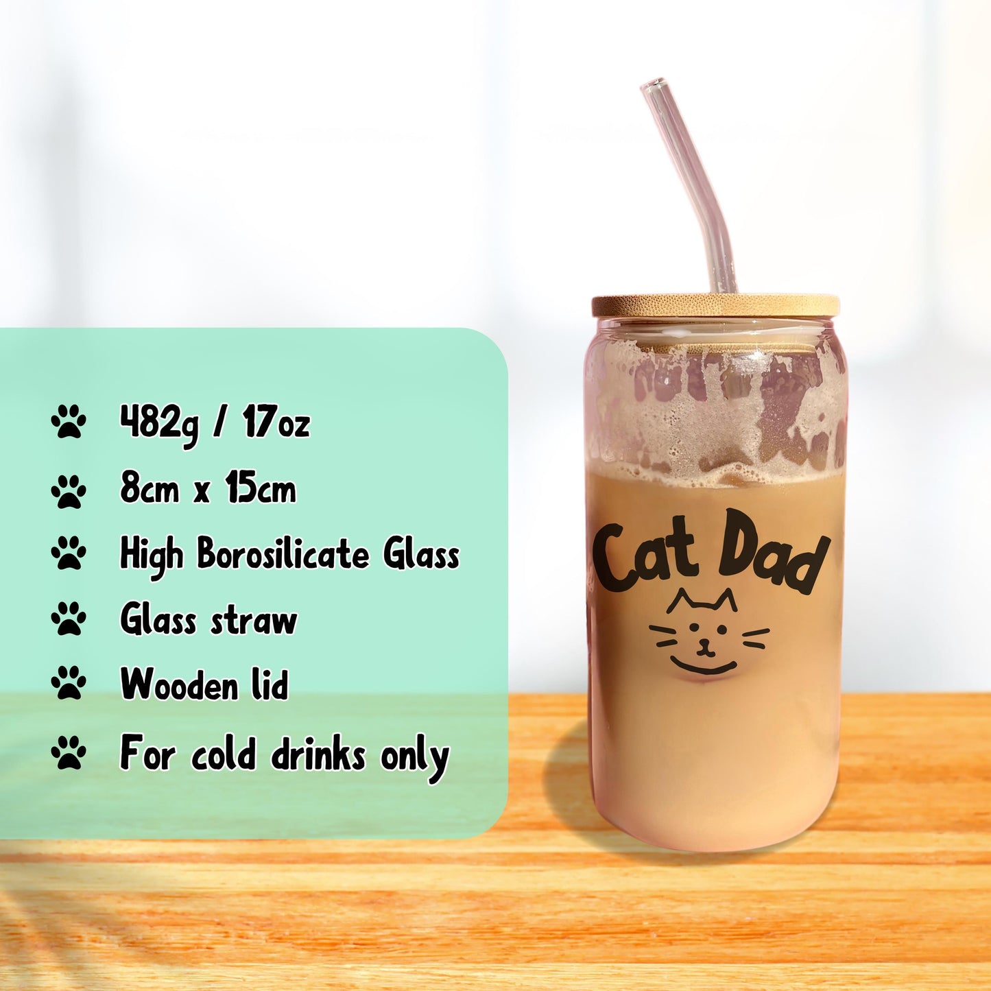 Glass Tumbler - Cat Dad