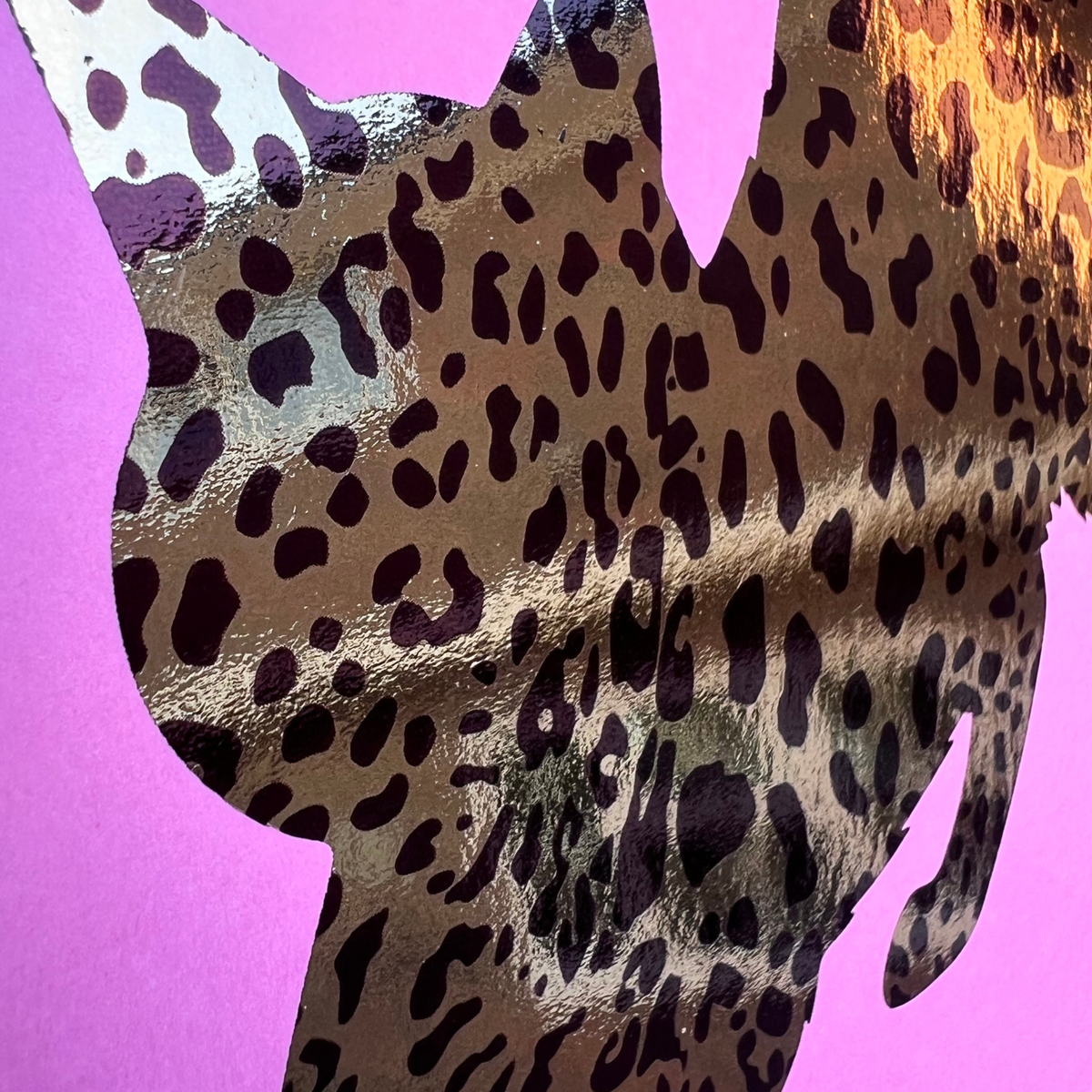 Leopard + Gold Foil Print - My Favorite Breed is Rescue  - 10% Donated to The Sheffield Cats Shelter  🐈‍⬛