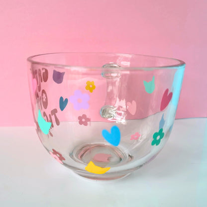 Large Glass Coffee Mug - "Cats Over Twats"