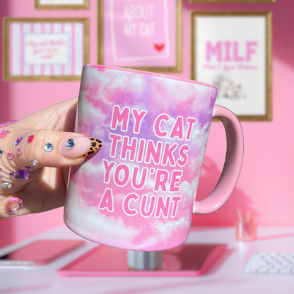 Ceramic Cat Mug - My cat thinks you're a c***