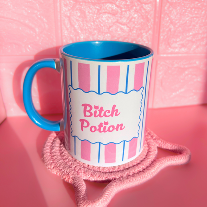 Ceramic Cat Mug - Bitch Potion (Blue+Pink)