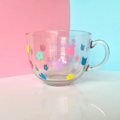 Large Glass Mug - Show Me Your Kitties