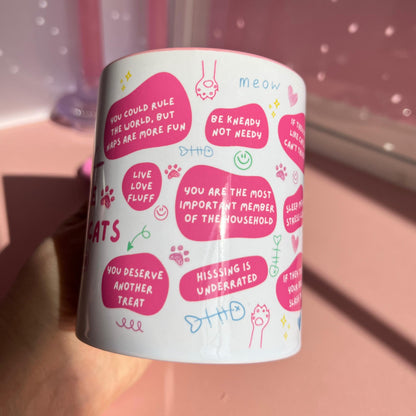 Ceramic Cat Mug - Life advice from cats