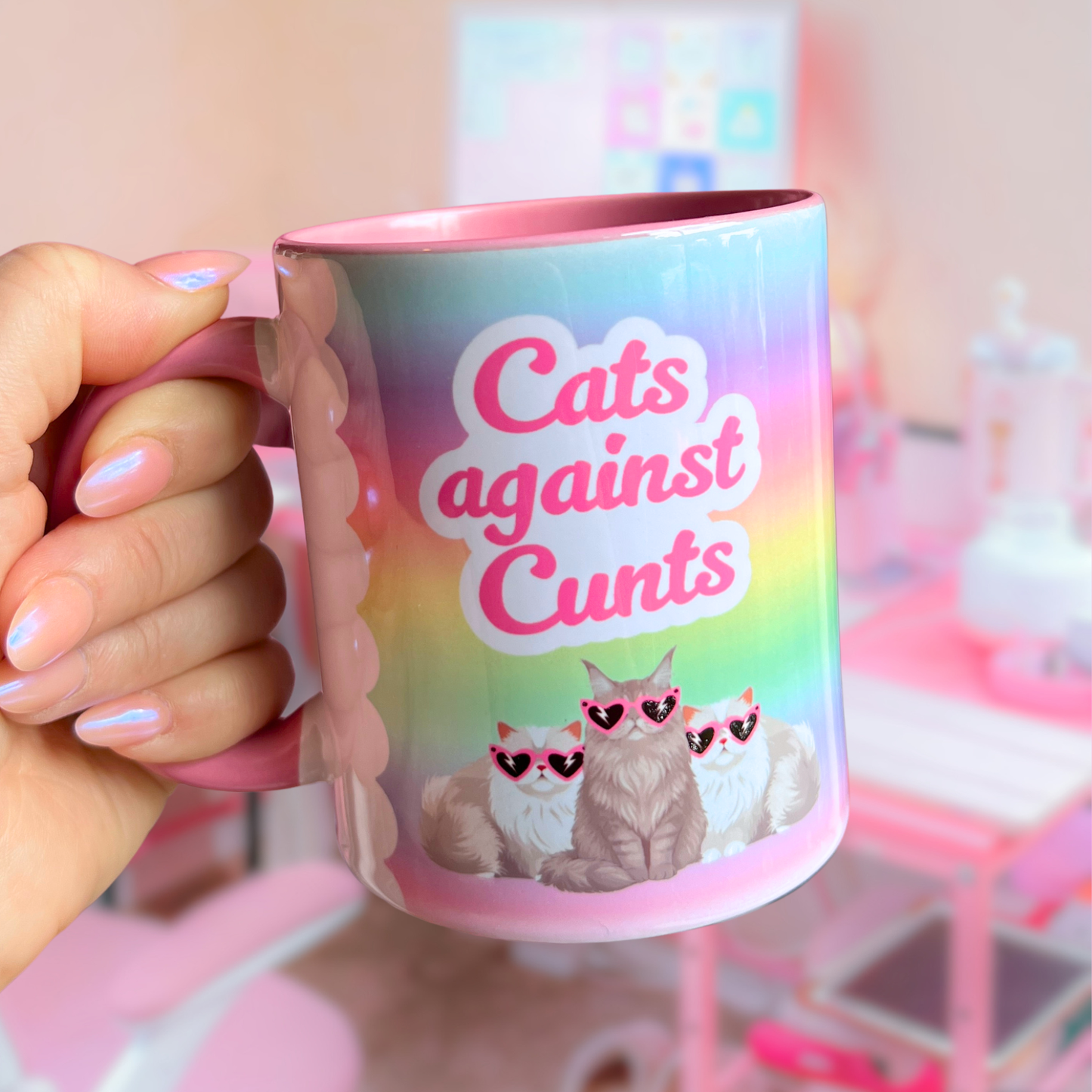 2 Mug Bundle Cats against c**** + God forbid a girl likes