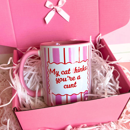 My Cat Thinks You're a Cunt - Ceramic Mug In Gift Box