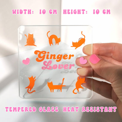 Large Glass Coffee Mug - "Ginger Lover"