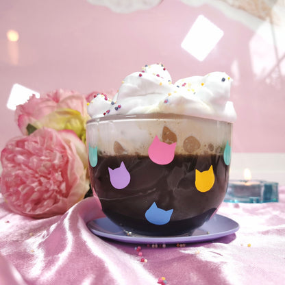 Large Glass Mug - Personalised Cat Mug