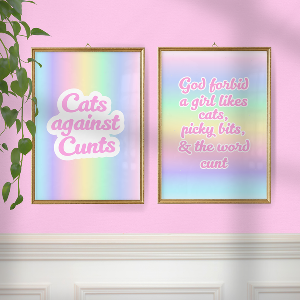 2 Print Bundle - Cats against c**** + God forbid - A4 or A5