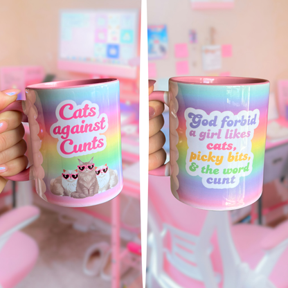 2 Mug Bundle Cats against c**** + God forbid a girl likes