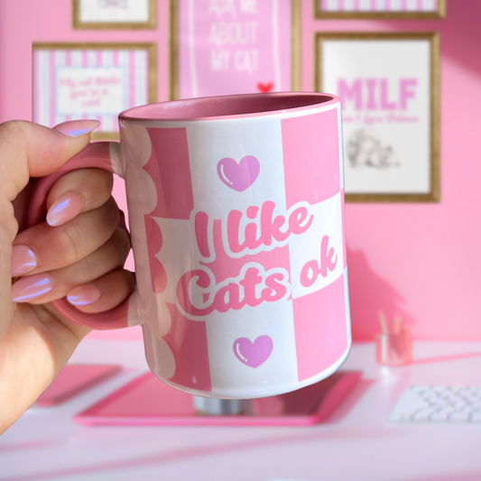 Ceramic Cat Mug - I Like Cats Ok