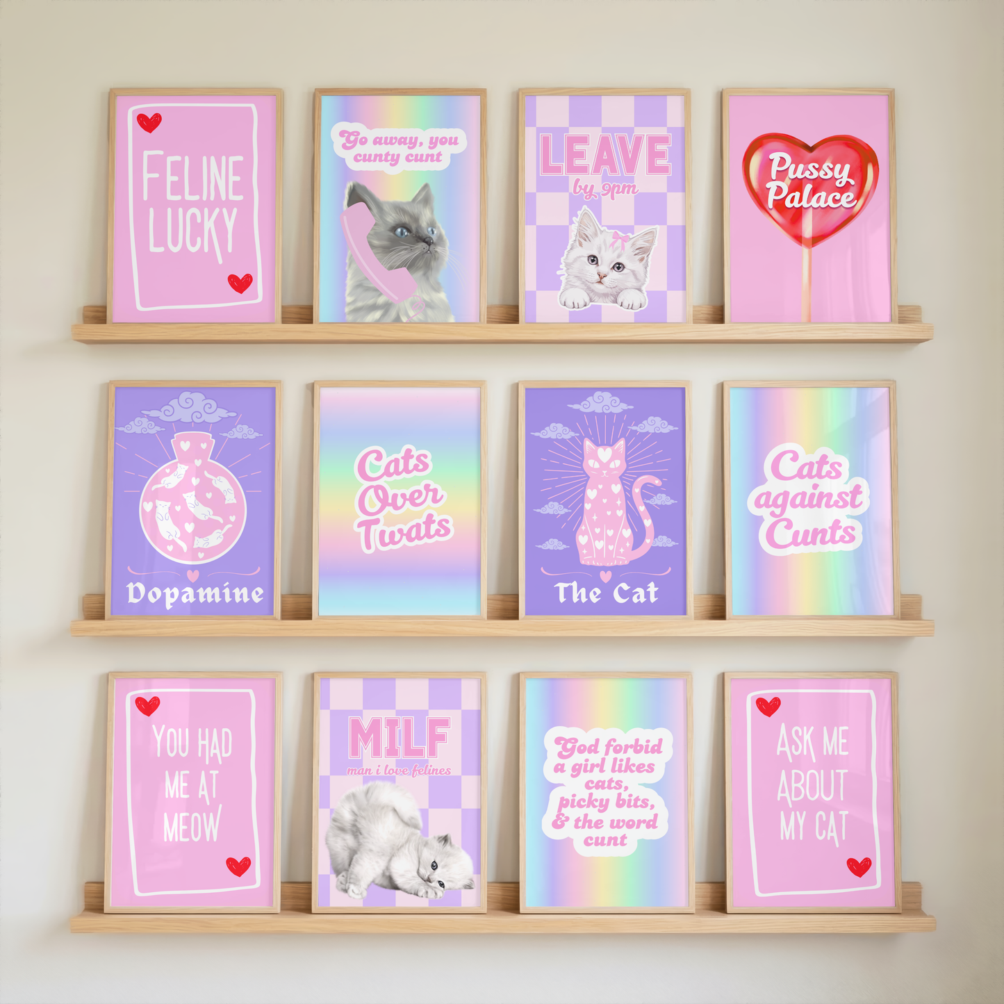 Wall Art Print - Feline Lucky - A6, A5 or A4