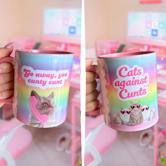 2 Mug Bundle -  Go away you c**** c*** + Cats against c****