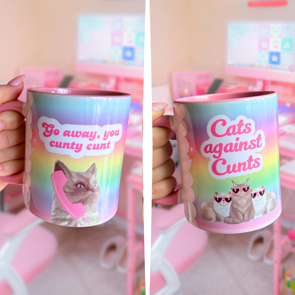 2 Mug Bundle -  Go away you c**** c*** + Cats against c****