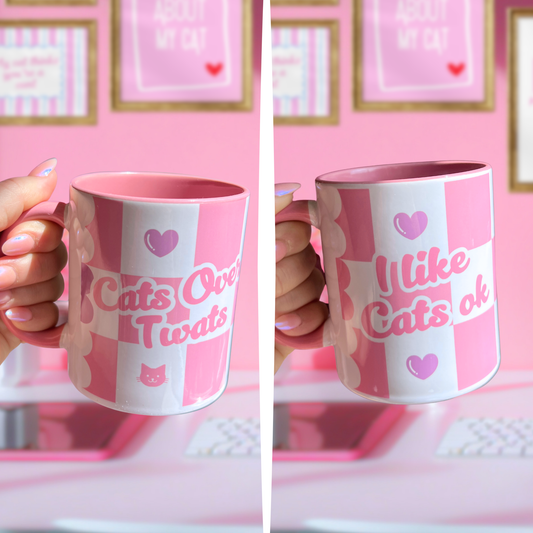 2 Mug Bundle - Cats over twats + I like cats ok