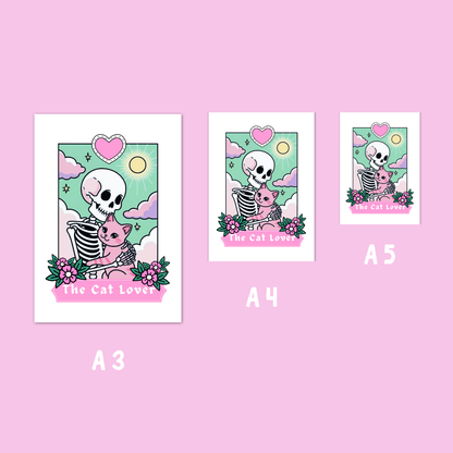 Wall Art Print - The Cat Lover - A5, A4, A3