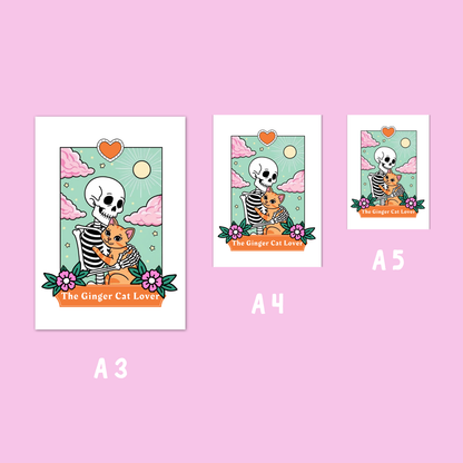 Wall Art Print - The Ginger Cat Lover - A5, A4, A3