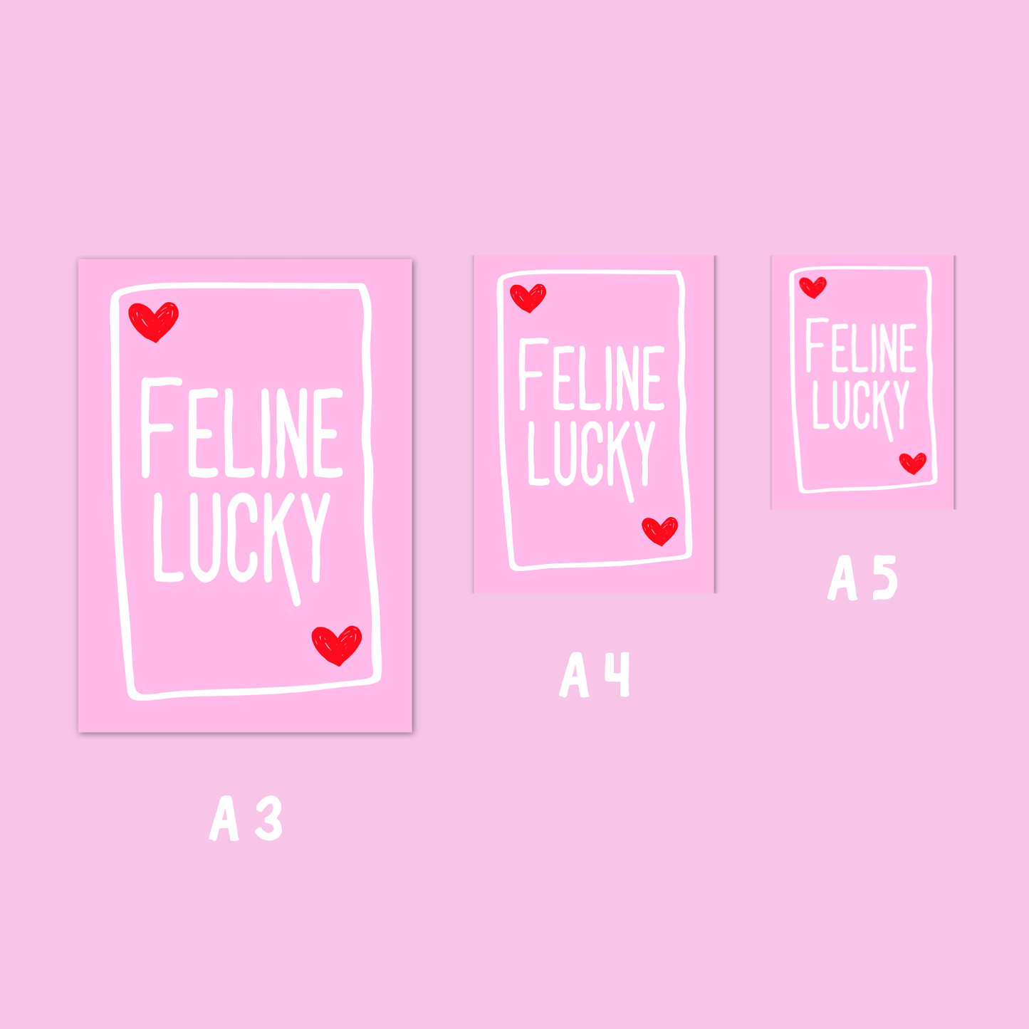 Wall Art Print - Feline Lucky - A5, A4, A3