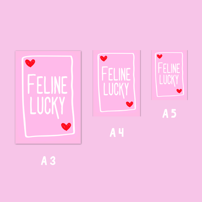 Wall Art Print - Feline Lucky - A5, A4, A3