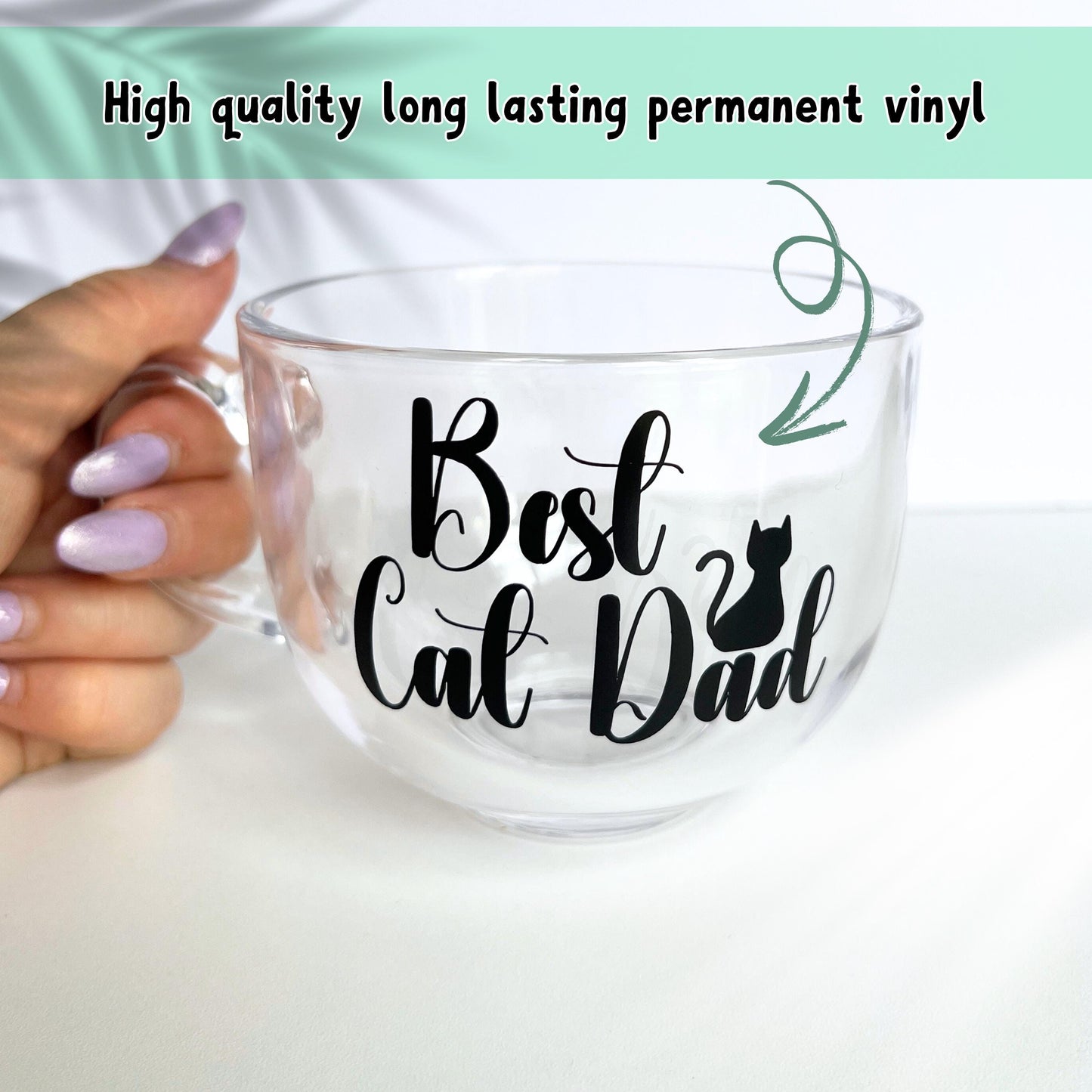 Large Glass Mug - Best Cat Dad