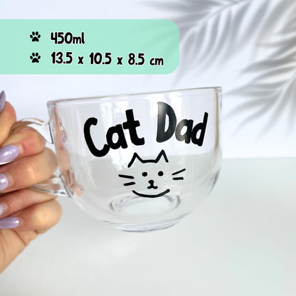 Large Glass Mug - Cat Dad