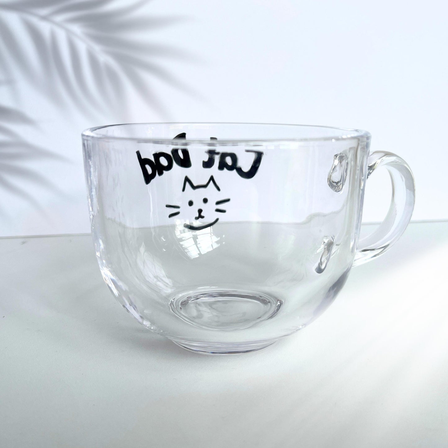 Large Glass Mug - Cat Dad