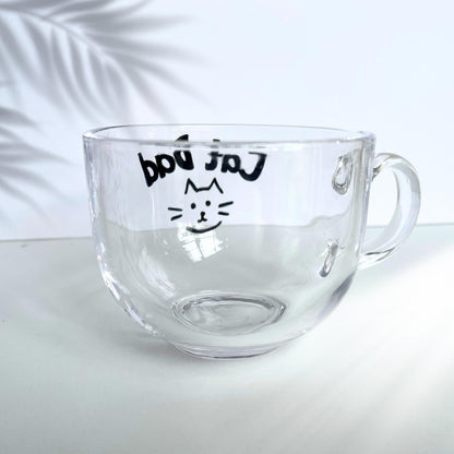 Large Glass Mug - Cat Dad