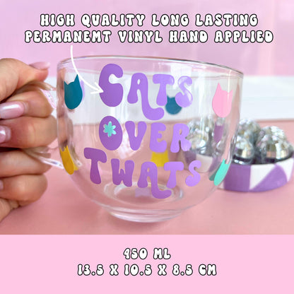 Large Glass Mug - Cats Over Twats