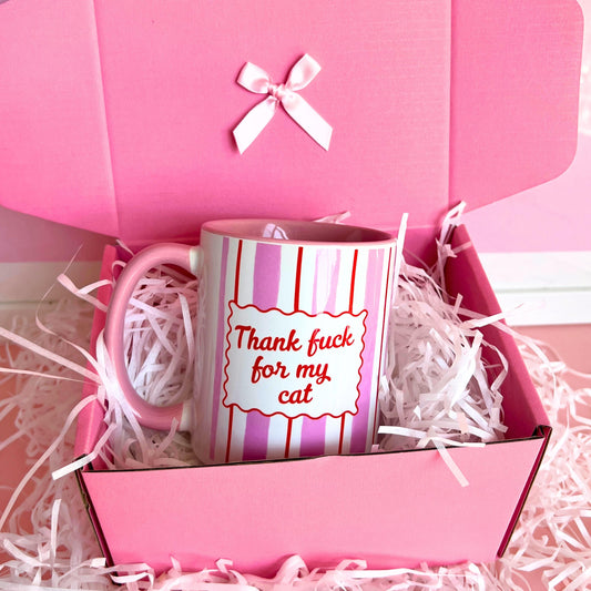 Thank Fuck For My Cat - Ceramic Mug In Gift Box