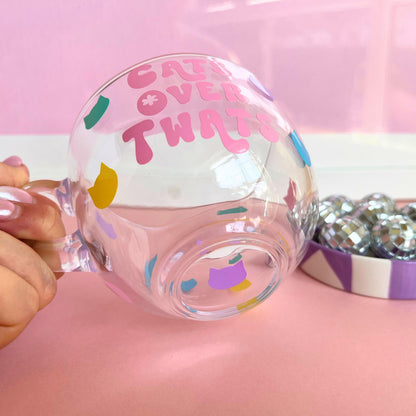 Large Glass Mug - Cats Over Twats