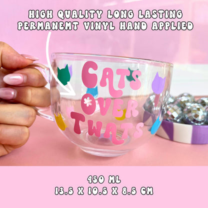 Large Glass Mug - Cats Over Twats